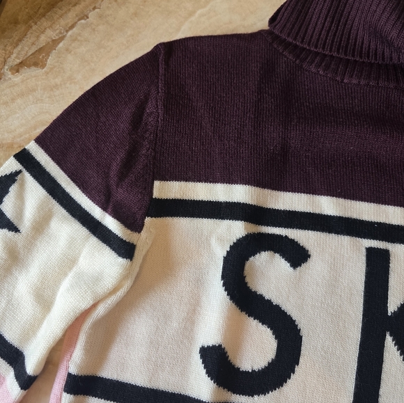 Perfect Schild Ski Sweater Turtleneck Petal Pink Burgundy - Picture 15 of 16